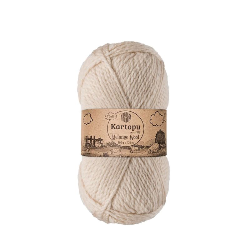 Melange Wool Yünlü El Örgü Ipi K855 Taş